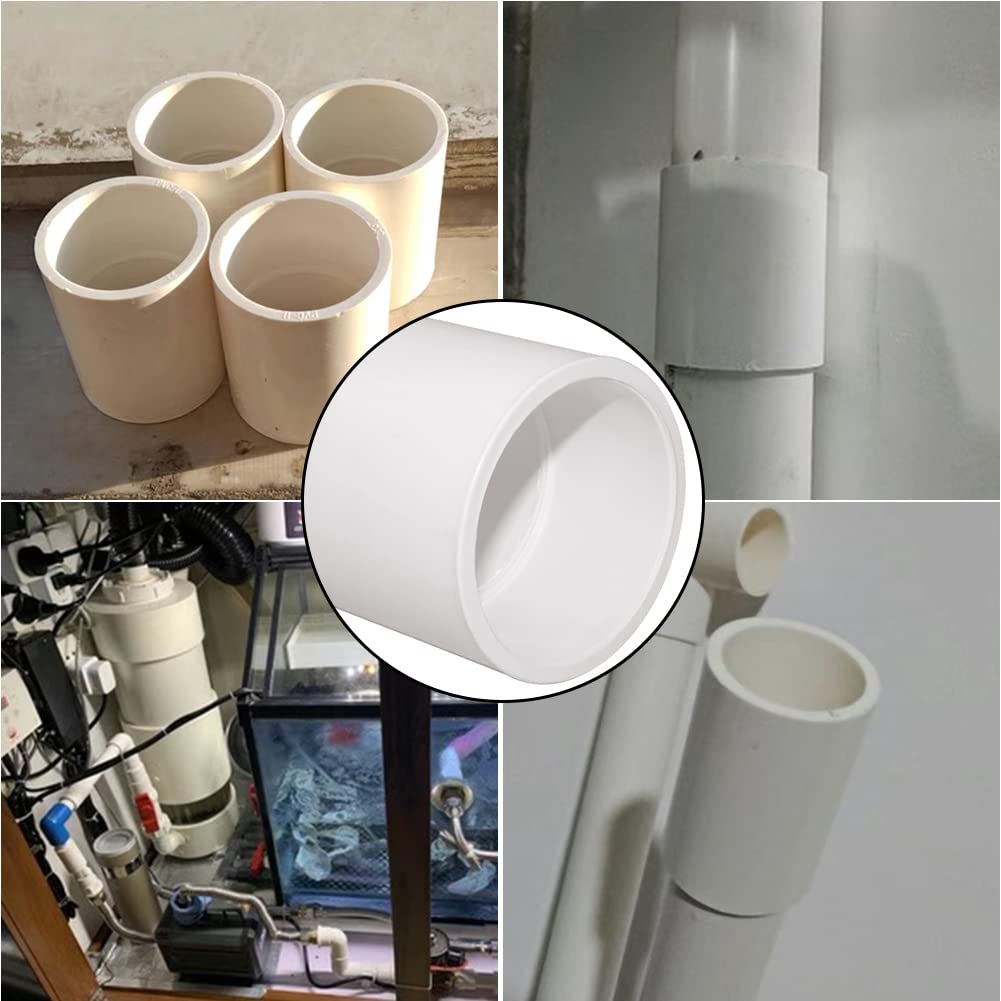 Fitvell 10PCS 1" PVC Pipe Fitting Coupling Connector Adapter Pipe Fitting Slip (Socket x Socket) Schedule 40 White Color
