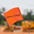 Zozen 50Pack Fluorescent Orange Marking Flags, 15x4x5 In Yard Flag for Lawn