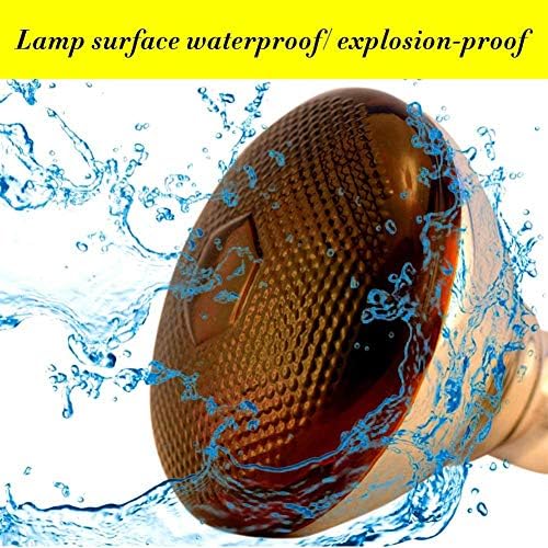 2 Pack Heat Lamp Infrared Bulbs PAR38 Glass Lamp Bulb for Food Service, Brooder Bulb, Chicks, Pet, Bathroom, Light Therapy Use E26 Base, Flood Light Heat Lamp Bulb. (Red, 250W)