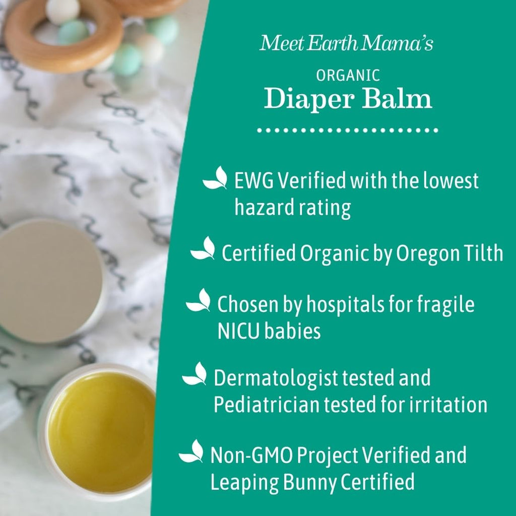 Earth Mama Organic Diaper Balm, Calendula Baby Diaper Cream, 4 fl oz