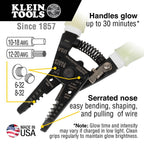 Klein Tools 11055GLW Wire Stripper / Cutter, Made in USA, Klein-Kurve Stripper / Cutter, 10-18 AWG Solid, 12-20 AWG Stranded Wire, Glow in the Dark Grips