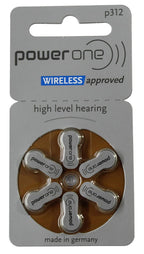 PowerOne Size 312 Hearing Aid Batteries - 30 count