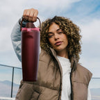 Owala FreeSip Sway Stainless Steel Water Bottle 30 oz Black Cherry