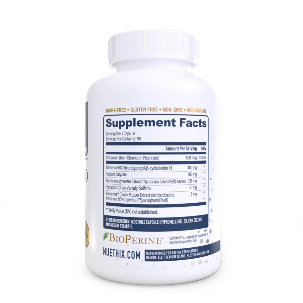 NuEthix Formulations GDA-MAX PRO, Double Berbine HCL Supplement, Supports Glucose Metabolism, Weight Management, Immune Support, Heart Health - Non GMO, Gluten Free, Dairy Free, 90 Count