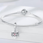 CLYQCL 925 Sterling Silver Charms Fit Pandora Charms Bracelet God Has You In His Arms I Have You In My Heart Fit Wife Daughter Mother's Day Christmas Birthday Gift