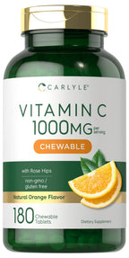 Carlyle Vitamin C Chewables | 1000mg | 180 Tablets | Vegetarian, Non-GMO, Gluten Free Supplement