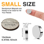 TRYMAG 80Pcs Neodymium Disc 12x3mm Small Strong Round Rare Earth Fridge Magnets for Crafts, Dry Erase Board, DIY, Whiteboard, Scientific Models, School