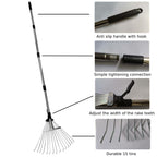 RISETEX Leaf Rake with 53 Gal Leaf Bags, Expandable Heavy Duty Metal Set