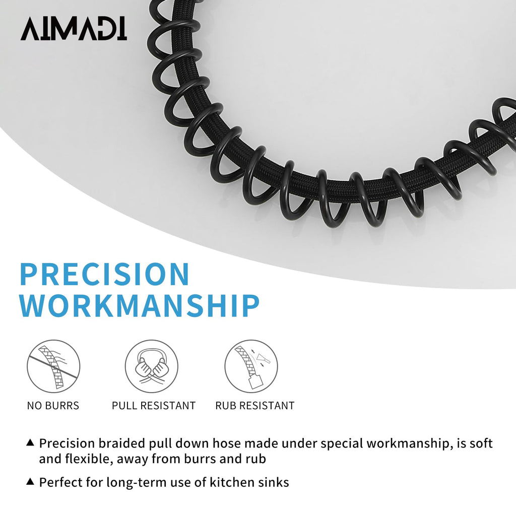 Oil Rubbed Bronze Kitchen Faucet,AIMADI Commercial Style Spring Kitchen Sink Faucet,Modern Single Handle Single Hole Kitchen Faucets with Pull Down Sprayer