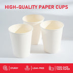 VPACKDUO 12 oz 300 Pack Paper Coffee Cups, Hot Paper Cups, Thickened Leak-Free White Disposable Coffee Cups for Hot and Cold Drinks