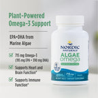 Nordic Naturals Algae Omega - 90 Soft Gels - 715 mg Omega-3 - Certified Vegan Algae Oil - Plant-Based EPA & DHA - Heart, Eye, Immune & Brain Health - Non-GMO - 45 Serving