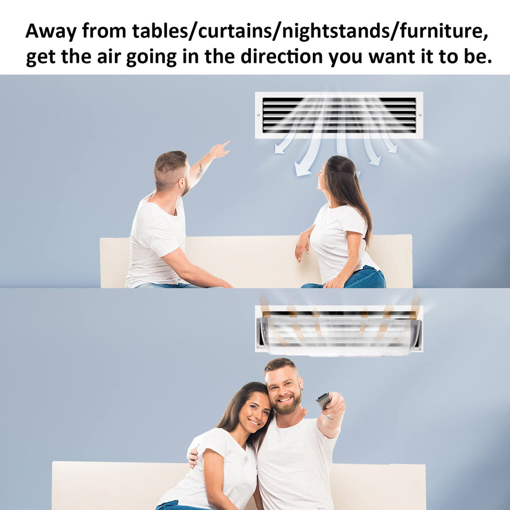 4 Pack Transparent Adjustable Air Deflector for Vents, Sidewalls and Ceiling Registers, 8.5" to 15"
