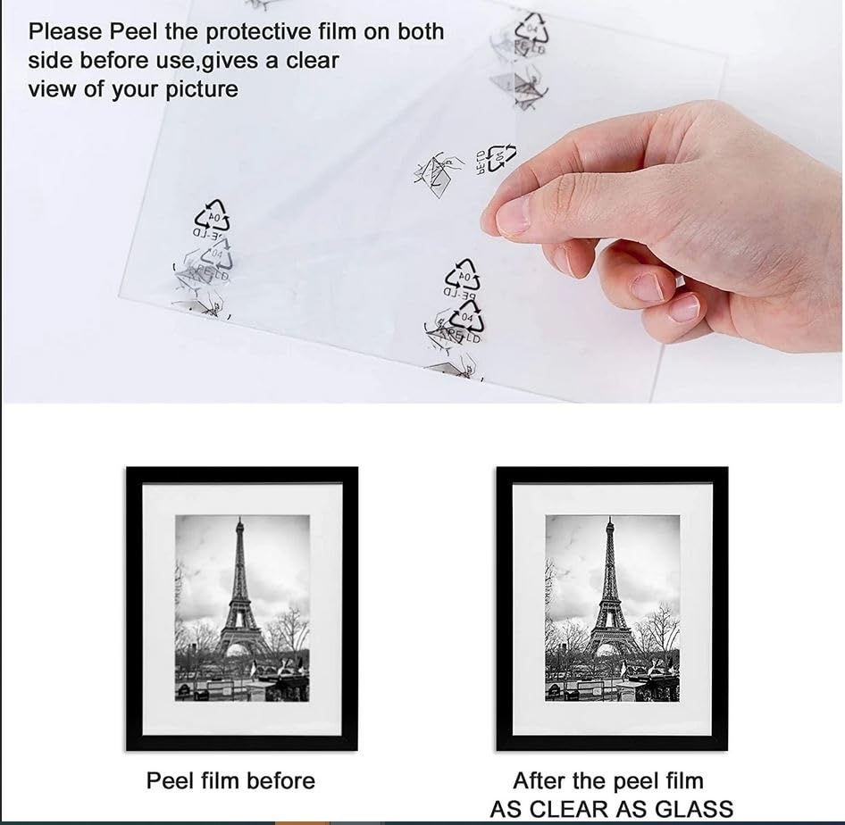 upsimples 11x14 Picture Frame, Gallery Wall Frames Set of 5, Black