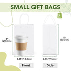 MESHA Paper Gift Bags 5.25x3.75x8 White Small Paper Bags with Handles Bulk,100 Pcs Kraft Paper Bag for Small Business,Birthday Wedding Party Favor Bag,Paper Shopping Bag