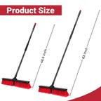 24" Push Broom with 63" Long Handle, Heavy Duty Broom for Floor Sweeping, Stiff Bristles Broom Brush for Workshop, Garage, Concrete, Patio and Deck