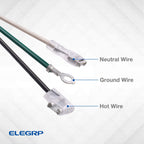 ELEGRP 0651510LY L15515 L22515 18AWG LCDI Power Cord Plug for A/C Air Conditioner, E250451 UL Certified, 7.5FT Leakage Current Detection Interrupter Replacement, 120V 10A 1200W 60Hz NEMA 5-15P, 1 Pack