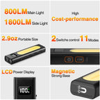 Rechargeable Flashlights High Lumens 1800, Flat EDC Flashlight with Magnetic, 11Mode Pocket Flashlight Super Bright, Powerful LED Flashlights, Tactical Flash lights for Home, Camping, Emergency, Work