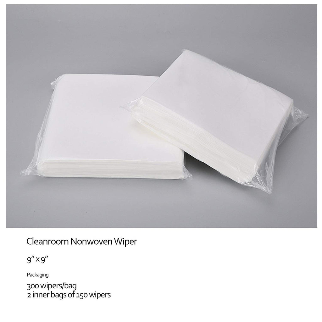 AAwipes Lint Free Wipes Cleanroom Wipes Nonwoven Auto Paint Prep Cellulose/Polyester Blend (9"x9" 300 Pcs, 56 GSM) General Purpose Lab Use (NW05609)
