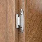 Chibery 3/8 Inch Inset Cabinet Hinges, 10 Pack Self Closing Flush Face Mount Hinges with Door Bumper, Variable Decorative Hardware for Bathroom, Furniture, Kitchen Cabinet Doors, Brushed Nickel