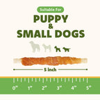 MON2SUN Dog Treats, 5 Inch Chicken Wrapped Rawhide Sticks, 14.11 oz
