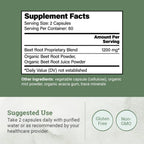 Earth Harmony Naturals Organic Beet Root Capsules 1200 mg - Beet Root Powder & Juice Blend Supplement for Men and Women - 120 Capsules