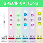 360pcs Heat Shrink Solder Seal Butt Connectors Kit - Marine Grade 26-10 Gauge Waterproof Terminals for Electrical, Marine, Stereo & Trailer Wiring