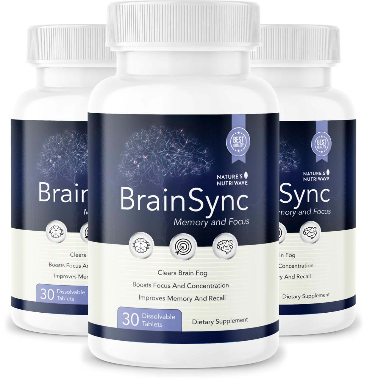BrainSync – Probiotic Tablets, 3.6 Billion CFU – 30 Ct, 3 Month Supply