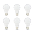 Amazon Basics A19 LED Light Bulbs, 60 Watt Equivalent, Energy Efficient 9W, E26 Standard Base, Soft White 2700K, Dimmable, 10,000 Hour Lifetime , 6-Pack