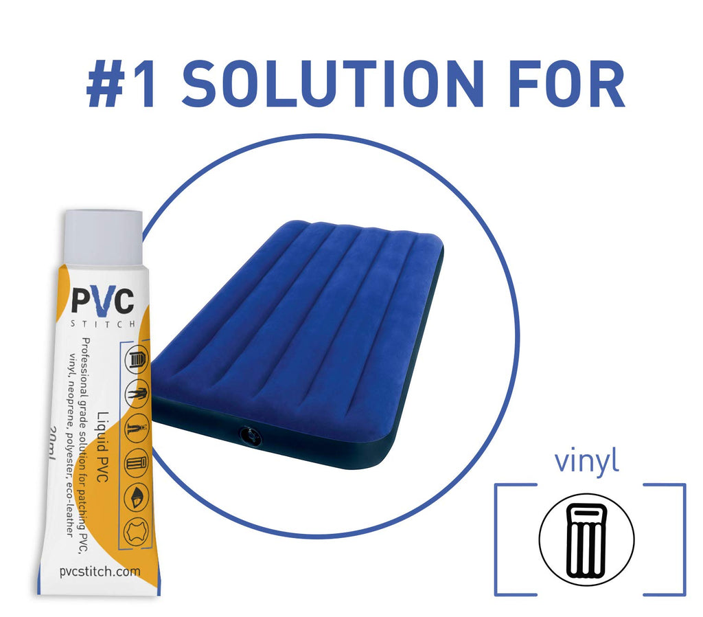 PVC Stitch Heavy Duty Repair Kit for Air Mattresses, Waterbeds, Hot Tubs, Above-Ground Pools, Bouncy Houses, Air Mats, PVC Pipes & Hoses, Punching Bags, and Much More (+ Reinforcing Mesh Cord)