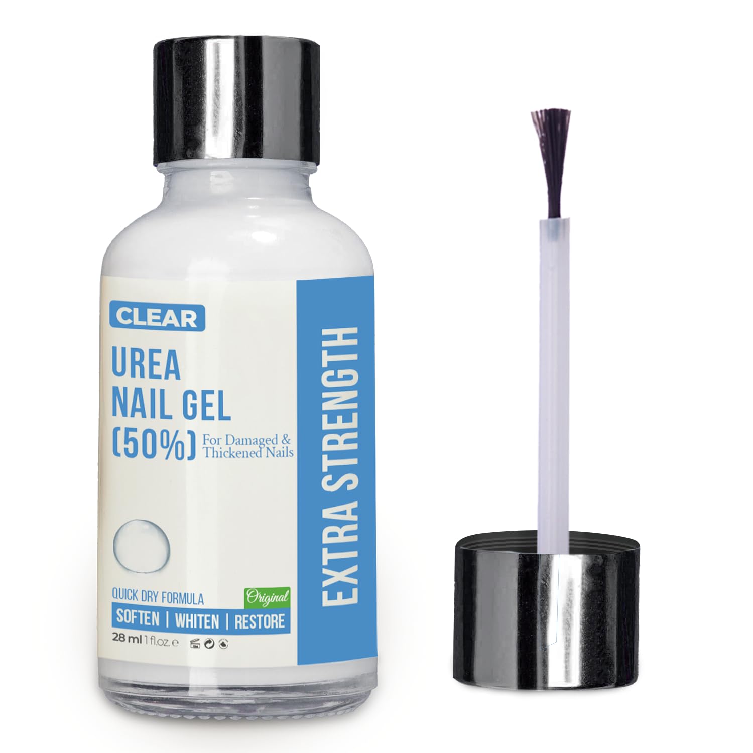 Urea 50% Nail Gel - Softens Cracked Heel Calluses & Thick Toenails - Repairs Damaged, Yellow, Discolored Nails – Highly Effective & Quick-Dry Fingernails & Toenail Treatment