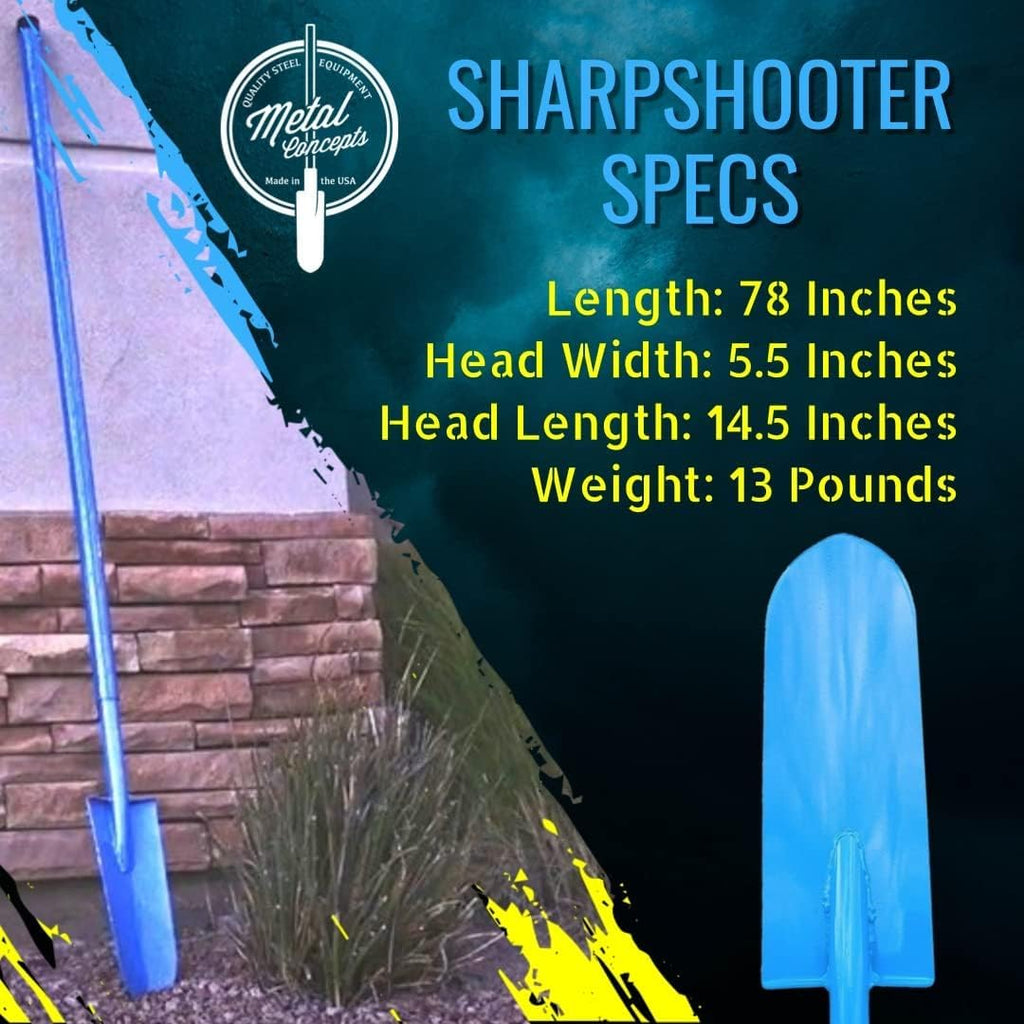 Heavy-Duty All-Steel Sharpshooter Shovel - Weighted Long Handle and Hardened/Heat-Sharpened Chromoly 15 Inch Head