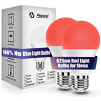 Neporal 625nm Red Light Bulbs for Sleep, 100% Blue Light Blocking Light Bulb, 9W Red Light Bulb for Melatonin Promoting, A19 60W Equivalent Dim Light Bulbs for Bedroom, Baby Nursery,2 Pack