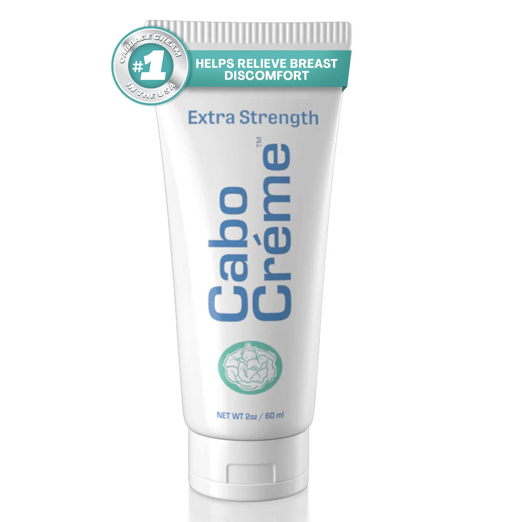 CaboCréme Extra Strength Cabbage Breast Cream - 2X Strength for Engorgement Relief and Breastfeeding Weaning Support - Dry Up Breast Milk - OB-GYN Created & Breastfeeding Mother-Approved - 2 oz