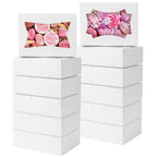 TOMNK 50pcs Cookie Boxes with 2 Style Window, 8x6x2.5in White Bakery Boxes