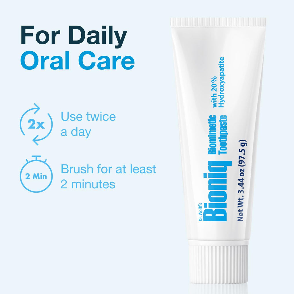 Bioniq Classic - 20% Hydroxyapatite Toothpaste, bioHAP and Fluoride Free Daily Use, Clinically Tested - Our Expert Enamel Care, Mint Flavor - 3 x 3.44 Oz