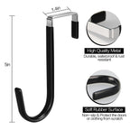 DkOvn 4 Pack Over The Door Hook, Door Hooks, Black Rubber Surface Prevent Scratch Door Hanger Hooks for Bathroom, Living Room, Kitchen, Hanging Clothes, Towels, Bags
