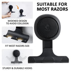 LEVERLOC Razor Holder for Shower 2 Pack, Powerful Vacuum Suction Cup Hook for Towel, Loofah, Razor, Squeegee, Damage-Free Wall Shower Hook, Shaver Holder for Bathroom, Easy to Install and Reuse, Black