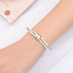 Hothink Gold H Bracelets for Women,Designer Dupes Bracelet,White Bracelet