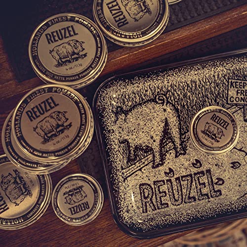 REUZEL Concrete Matte Pomade, Strong All Day Hold, Water Soluble Styling, No Shine and Flake Free, Easy To Wash Out, For All Hairstyles, 1.3 oz