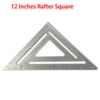 12 Inch Aluminum Rafter Square - Double-Sided Engraved Scales, Precision Carpentry Tool for Woodworking, Roof Pitch & Angle Marking