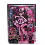 Monster High Scary Sweet Birthday Doll, Draculaura in Pink Party Dress with Themed Accessories Like Invite, Balloon, Gift, Fan and More