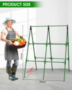 MYMULIKE 2 Pack Cucumber Trellis, Garden Trellis for Climbing Plants Outdoor, A-Frame Cucumber Trellis for Raised Bed, Plant Grow Support for Tomato, Squash, Vegetable, Flower(33"x47"x2Pcs)