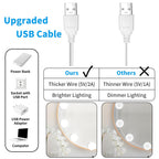 LED Vanity Mirror Lights with 14 Dimmable Bulbs, 3000K 4500K 6500K & 10 Brightness Levels Adjustable, Plug in USB Cable, Hollywood Style Stick On Mirror Lights for Makeup Desk Bathroom Dressing Room