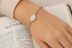 TURQ N TAUPE 925 Sterling Silver Bead Station Bracelet for Women - everyday wear gift for her 7.5 inches - Rosary Bracelet