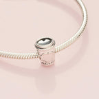 PANDORA Take a Break Coffee Cup Charm - Engraved Charm - Gift for Coffee Lovers - With Gift Box - Compatible Moments Charm Bracelets - Sterling Silver