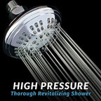 Luxury Spa Series Shower Head, 6 Spray Setting, 4.5 Inch Adjustable High Pressure Shower Head Fixture for Hard Water, 360-Degree Tilt Massage Shower System - Polished Chrome Shower Head