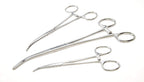Apical 6-Piece Hemostat Forceps Set - Stainless Steel Straight & Curved Clamps, 6 Piece Multi-Purpose Locking Forceps for Fishing, Crafts, Medical, and Hobby Use (8", 6.25" and 5")
