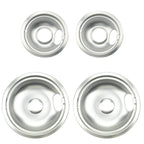 Mejiao 4 Pack (2) 6" & (2) 8" Electric Stove Burner Covers, Replacement Chrome Drip Pans for Whirlpool W10278125 W10196405 W10196406