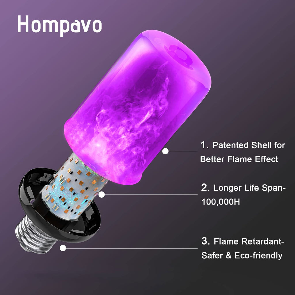 Hompavo 【Upgraded Flame Light Bulbs for Home Decor with Upside Down Effect