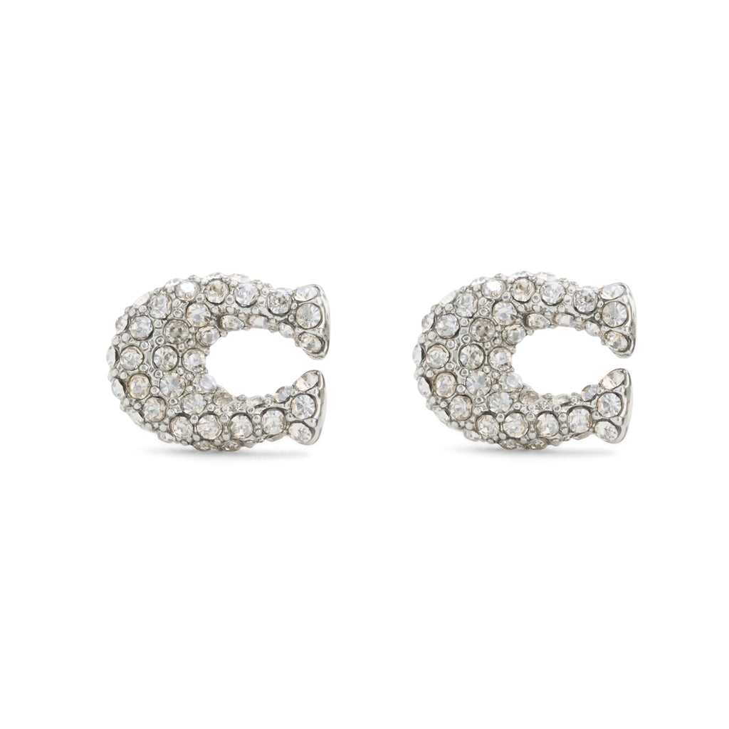 COACH Jewelry Women's Pavé Signature C Stud Earrings